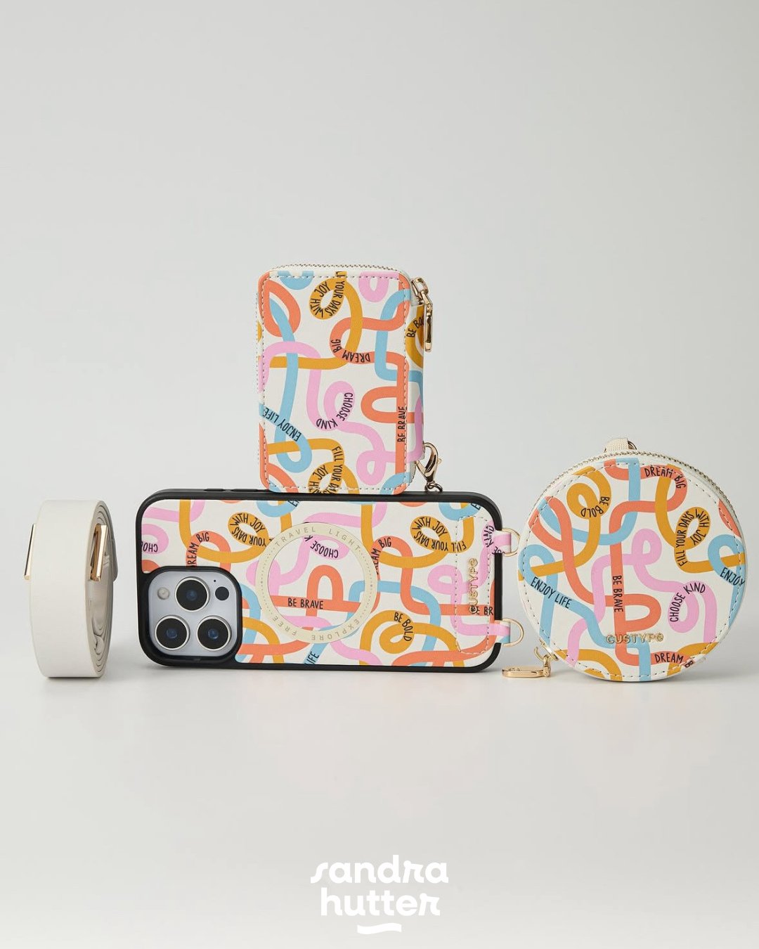 Excited to announce my new collaboration with Custype! 🎉⁠
Five playful prints from my Kidult collection are now featured on their latest crossbody wallet phone cases&mdash;each one comes with a detachable strap, wallet, and round pouch.⁠
Stylish, pr