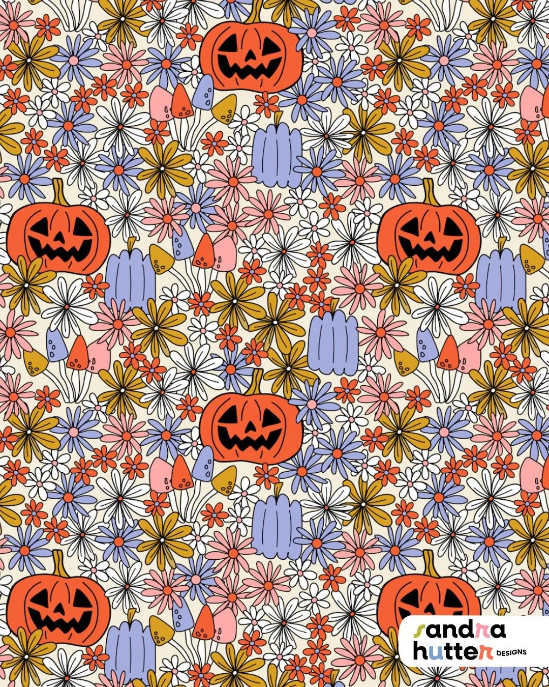 Who says spooky can&rsquo;t be sweet? 🎃🌸⁠
Meet the first design from Creepy Critters &mdash; my new Halloween collection full of soft pastels, playful motifs, and just the right amount of spook. I&rsquo;ll be sharing more from the series over the n
