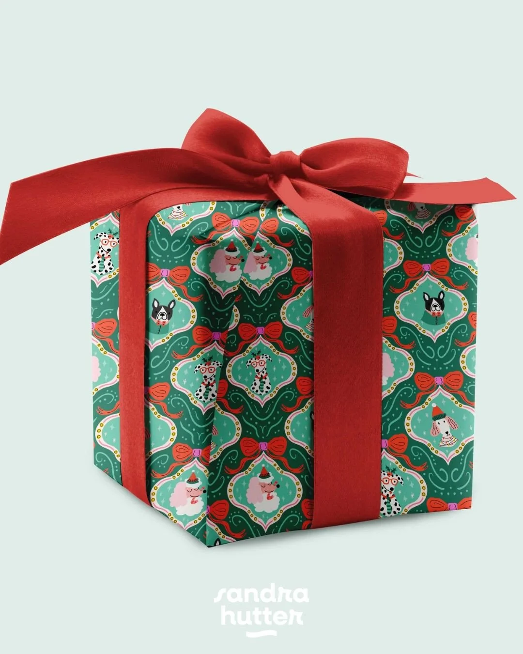 All wrapped up 🎁✨⁠
This playful holiday dog print from my Jingle Tails collection would make such fun wrapping paper for dog lovers.⁠
If you&rsquo;re a gift company looking for cheerful designs for next year&rsquo;s holiday collection &mdash; this o