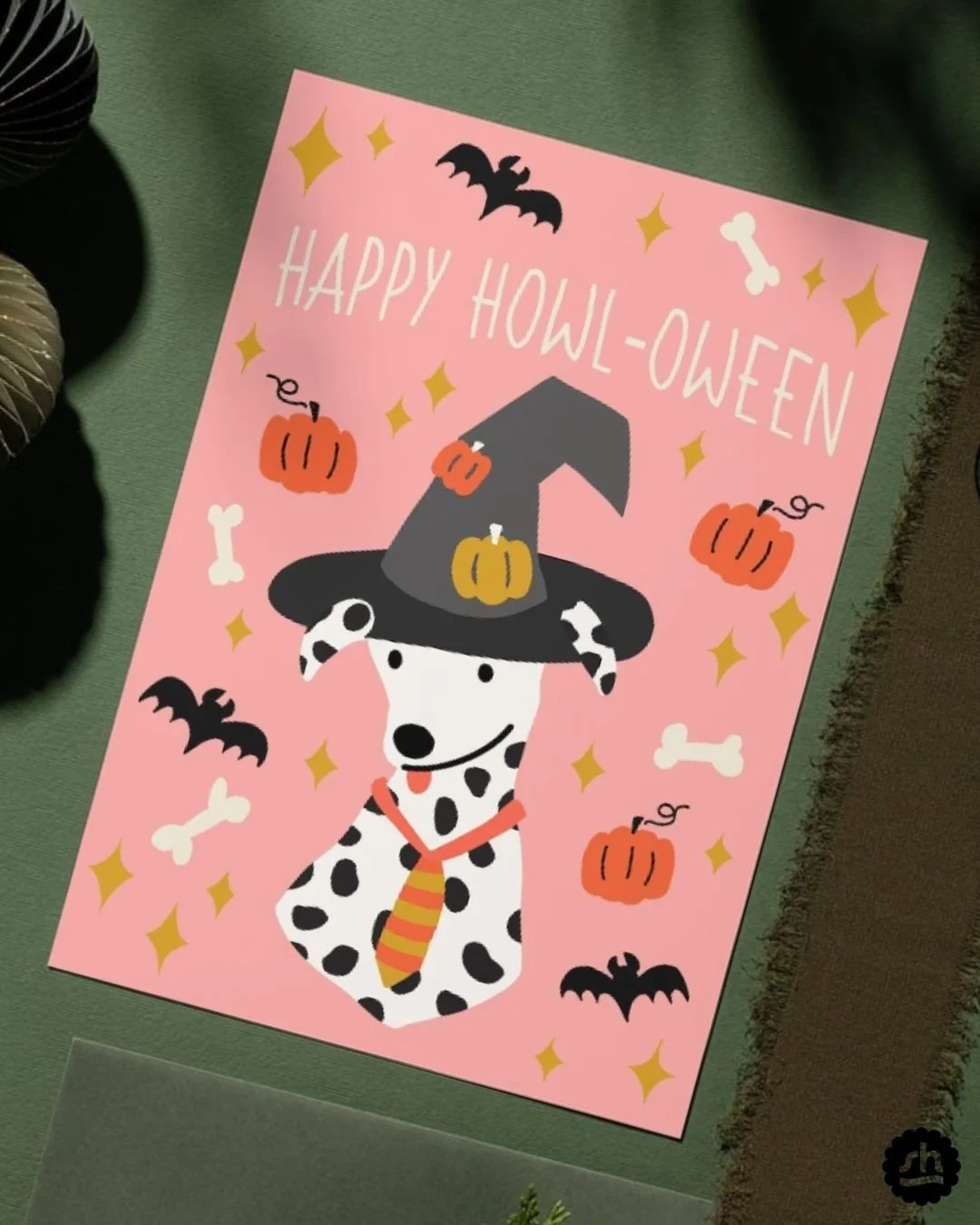 Happy Howl-oween! 🐾🎃⁠
This little Dalmatian is part of a Halloween greeting card collection I illustrated recently &mdash; now available for art licensing through my agency @jewelbranding⁠
⁠
More designs from this spooky-cute set coming your way so