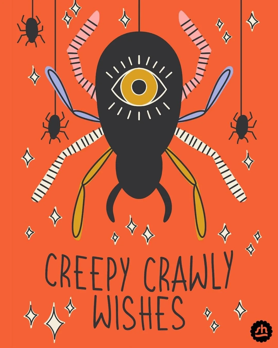 Creepy Crawly Wishes to all of you 👁🕷✨
This one’s from my Halloween card collection — and the perfect moment to wish you a fun, spooky, treat-filled Halloween!
Available for licensing via @jewelbranding 