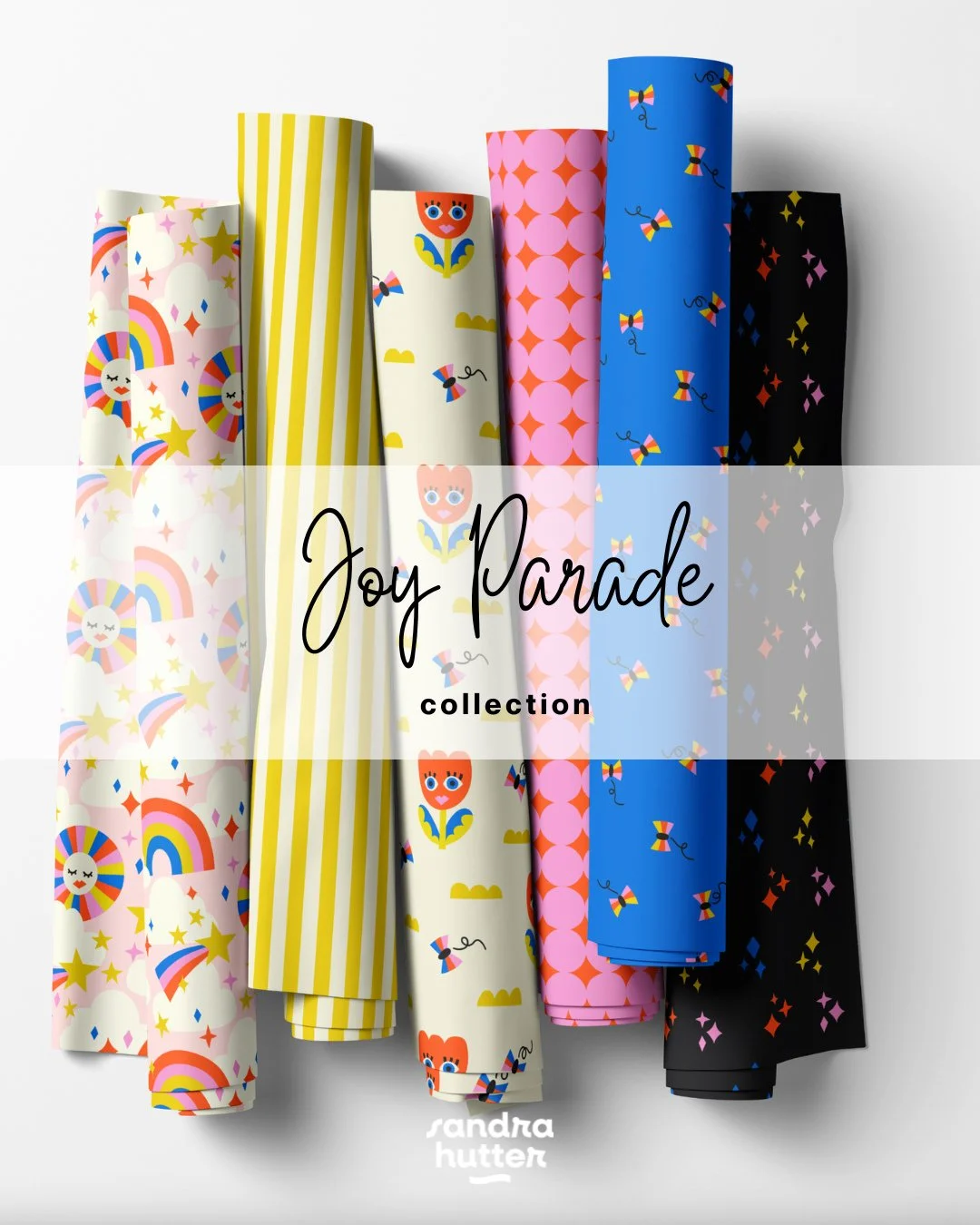 Say hello to Joy Parade 💛🌈
A playful new mini pattern collection full of friendly sunshine, rainbows, tulips, and popping colors &mdash; designed with kids in mind.

Some of the prints might look a little familiar&hellip; a few patterns from Pop Lo