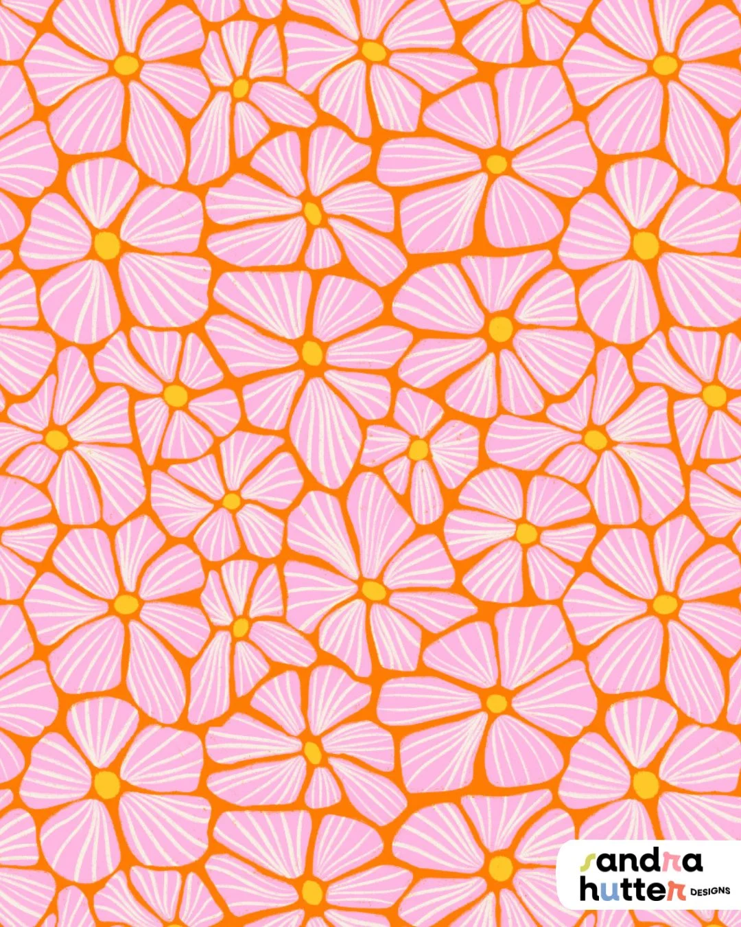 Who else is already so done with winter? 🙋&zwj;♀️⁠
I&rsquo;m definitely more of a summer person &mdash; give me florals and golden light over snow any day.⁠
⁠
Looking at bright florals like my pink &amp; orange Mosaic Flowers print always helps me f