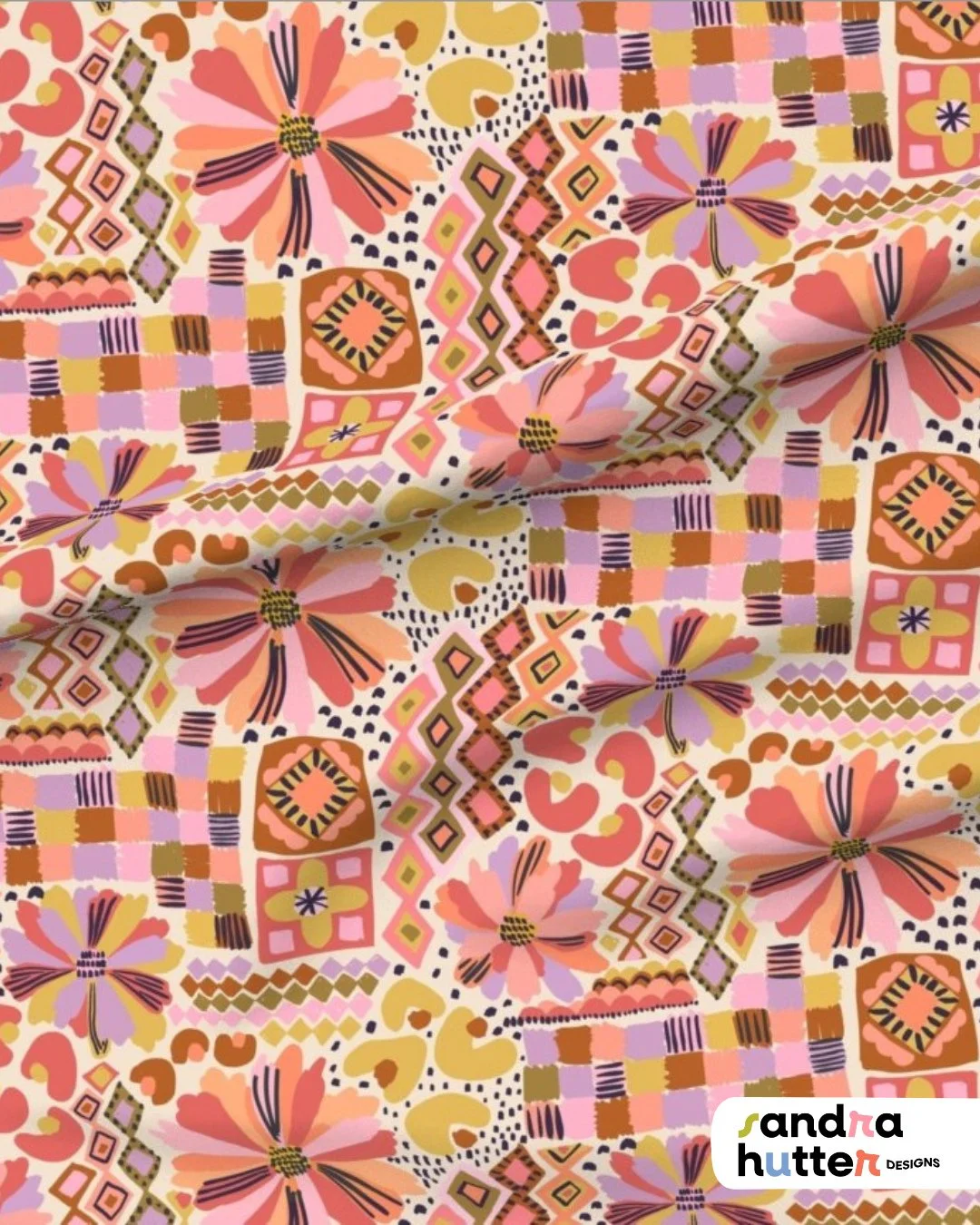 In all the chaos of the new year, I completely forgot to share my entry for Spoonflower&rsquo;s latest challenge with you! The theme was &ldquo;Craft Maximalism&rdquo; &mdash; which of course I couldn&rsquo;t resist&hellip; very much my thing lately 