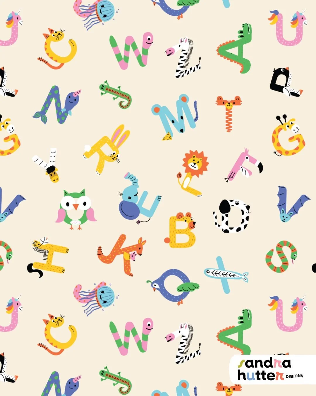 My ABC Animals print has been a favorite in my portfolio for years &mdash; and I&rsquo;ve just given the collection a little update by adding some new coordinating designs.⁠
⁠
Swipe to see the full collection 💛⁠
Available in my @Spoonflower shop on 