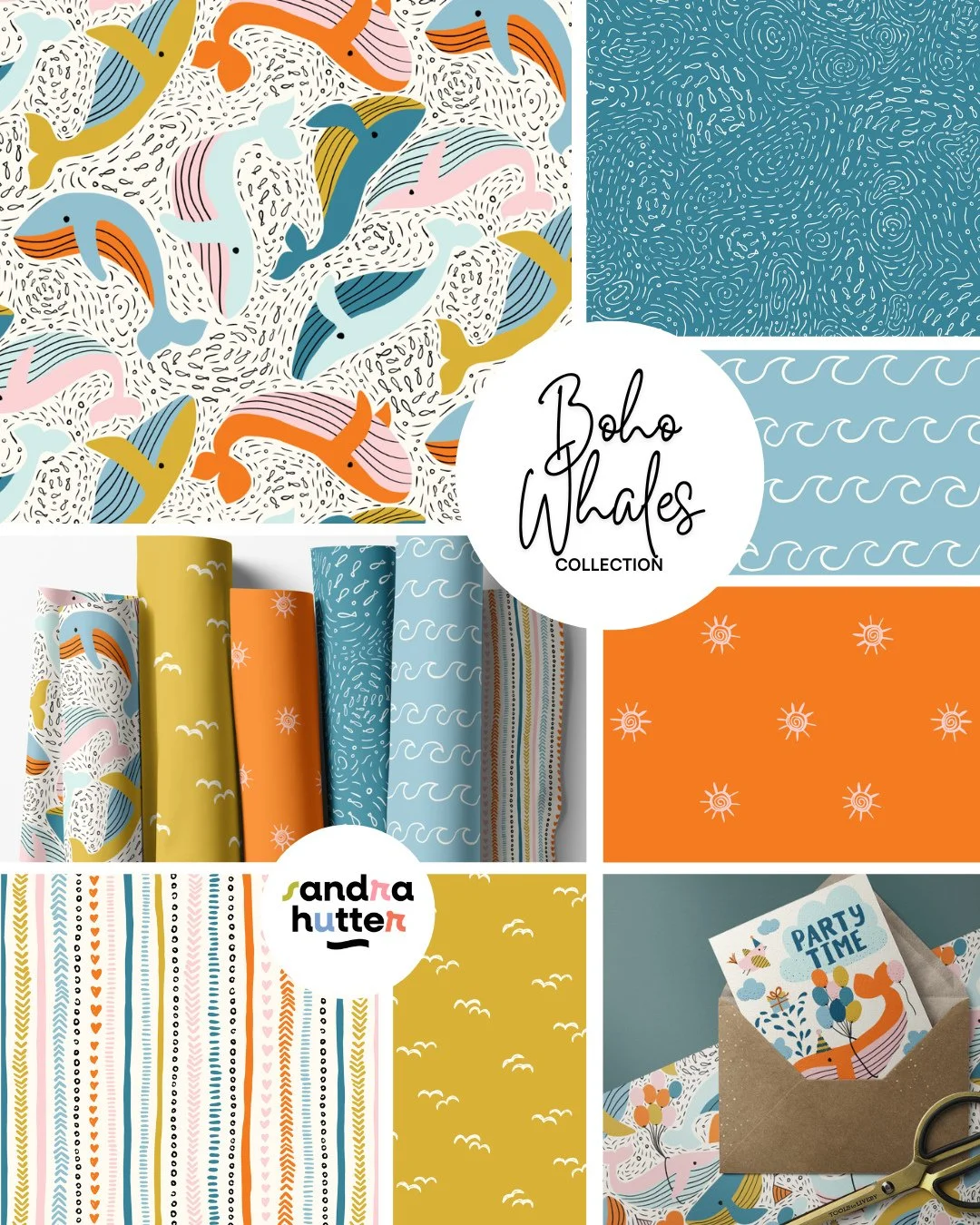 Meet my Boho Whales collection 🌞🌊🐳⁠
A soft, playful mix of humpback whale  and simple coordinates like gentle waves, and sunny accents &mdash; designed to mix and match easily for baby nurseries and kids spaces.⁠
⁠
This collection was created with