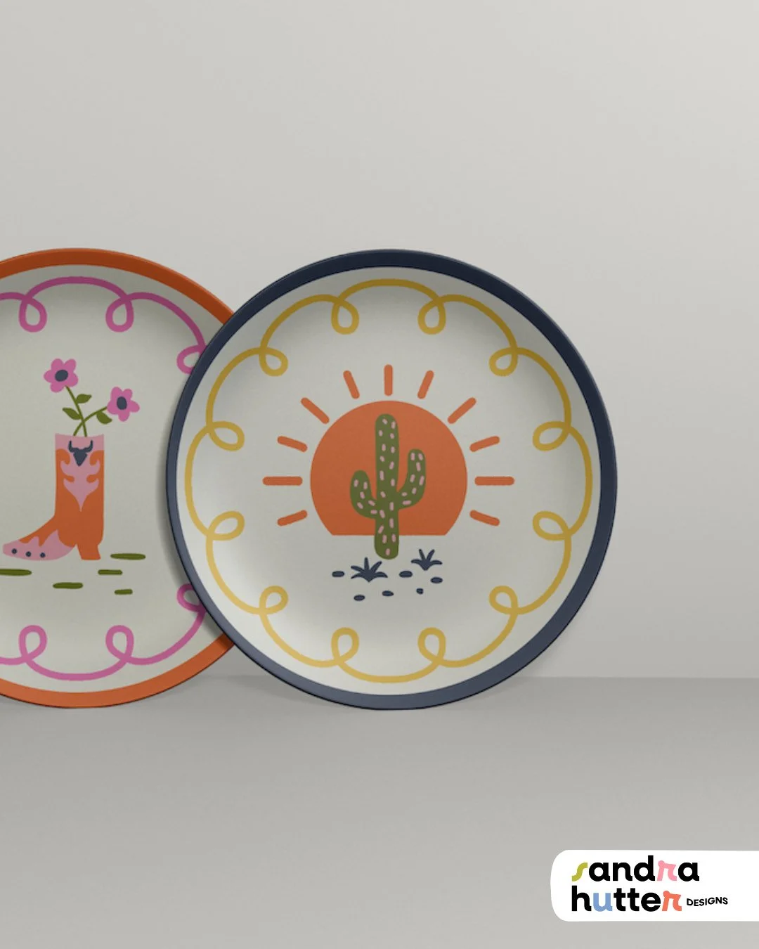 One thing I really love about surface pattern design is how versatile it is.⁠
A pattern can end up anywhere &mdash; from pillows to dinner plates.⁠
⁠
Here&rsquo;s a mockup I created for my art agency @jewelbranding to show at trade shows, so brands c