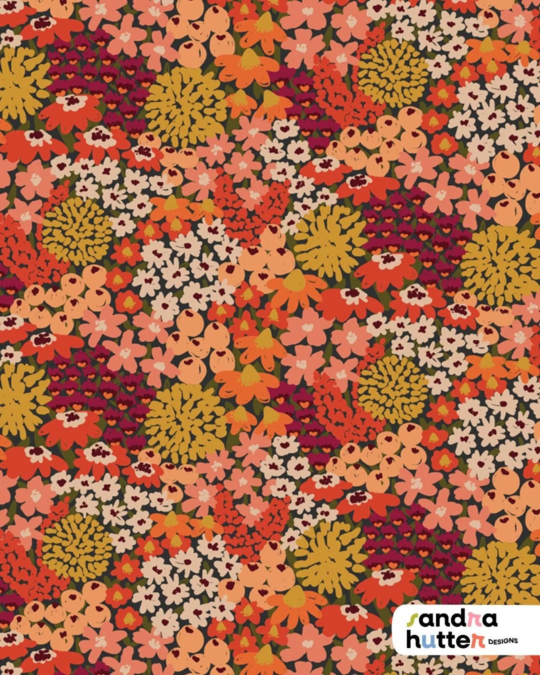 Today I&rsquo;m sharing my newest floral pattern 🌸⁠
It&rsquo;s also my entry for the current Spoonflower challenge called Wildflower Collage.⁠
⁠
Voting is open (link in bio!) and I truly appreciate every single vote 💛⁠
⁠
I can see this one working 