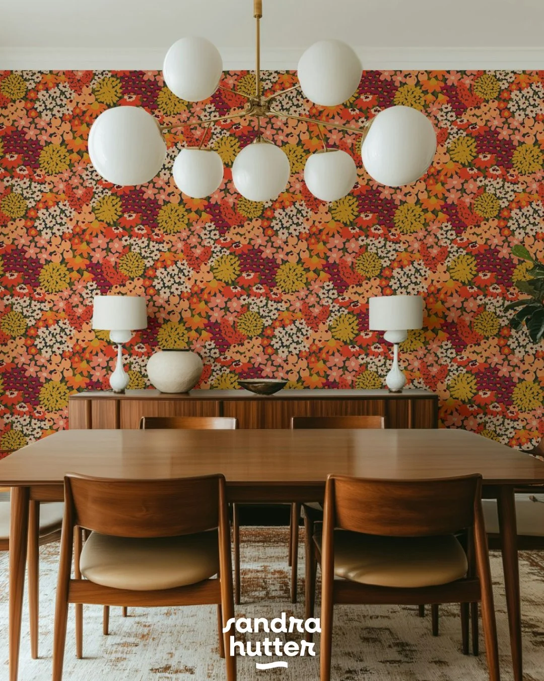 This is my newest floral print "Boho Wildflower Meadow" &mdash; here you see it as wallpaper 🌸⁠
⁠
And I just created two additional colorways. Swipe to see them! It&rsquo;s always fascinating to me how simply changing the colors can comple