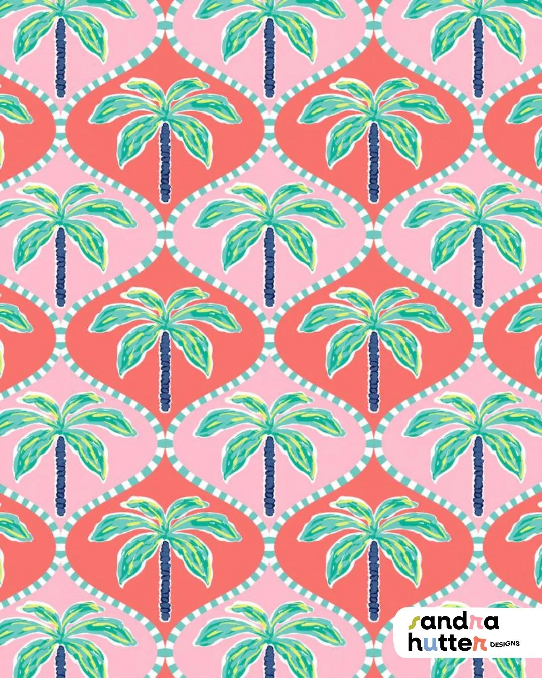 This Retro Palm Tree print is actually one of my older designs.⁠
⁠
I designed it years ago and always loved it &mdash; but never built a full collection around it.⁠
⁠
Until now.⁠
⁠
Now it&rsquo;s the heart of Retro Palm Tree Oasis, layered with bold 