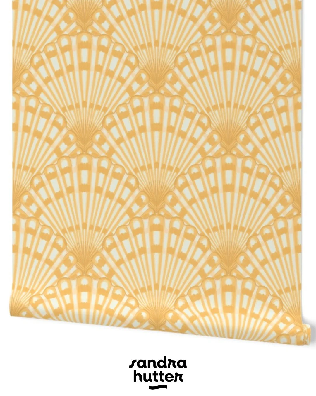 Here you can see the golden yellow version of my newest scallop shell design 🌊⁠
⁠
This retro-inspired seashell pattern comes in three colorways &mdash; coral, mint, and this warm golden tone.⁠
⁠
The coral version is also my entry for the current Mod
