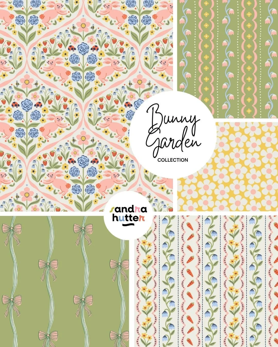Let me introduce you to my new collection: Bunny Garden 🐰🌸⁠
⁠
A mix of soft florals, little bunnies, and delicate details.⁠
I wanted this collection to feel gentle and easy to use, with lots of coordinating prints you can mix &amp; match for differ