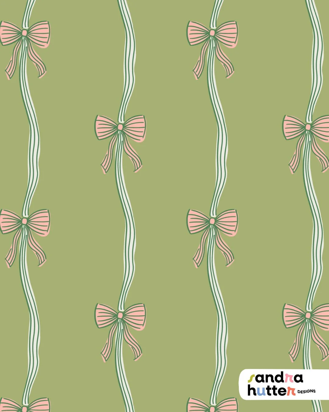 Another little coordinating print from my Bunny Garden collection 🎀⁠
⁠
This one is a bit simpler, but I like that about it &mdash; it works nicely next to the busier prints.⁠
⁠
I can imagine this in a girls&rsquo; room, maybe as wallpaper or for som