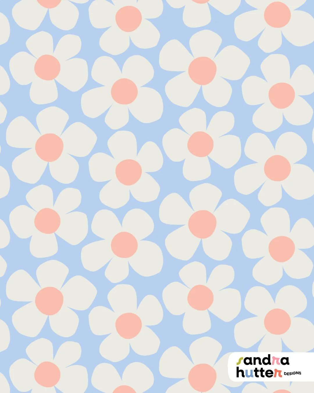 Here&rsquo;s another coordinating print from my Bunny Garden collection 🌼⁠
This one is a bit more simple and graphic &mdash; I like it as a calmer piece next to the more detailed prints.⁠
It&rsquo;s available in four colorways (swipe to see), so you