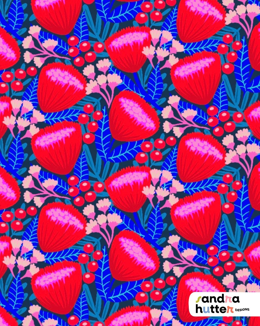 Almost forgot to share this one...⁠
⁠
This is my entry for the current Spoonflower challenge &mdash; Hothouse Florals 🌺⁠
The theme was bold, tropical summer florals in reds and pinks&hellip; so of course I couldn&rsquo;t resist to enter.⁠
⁠
If you l