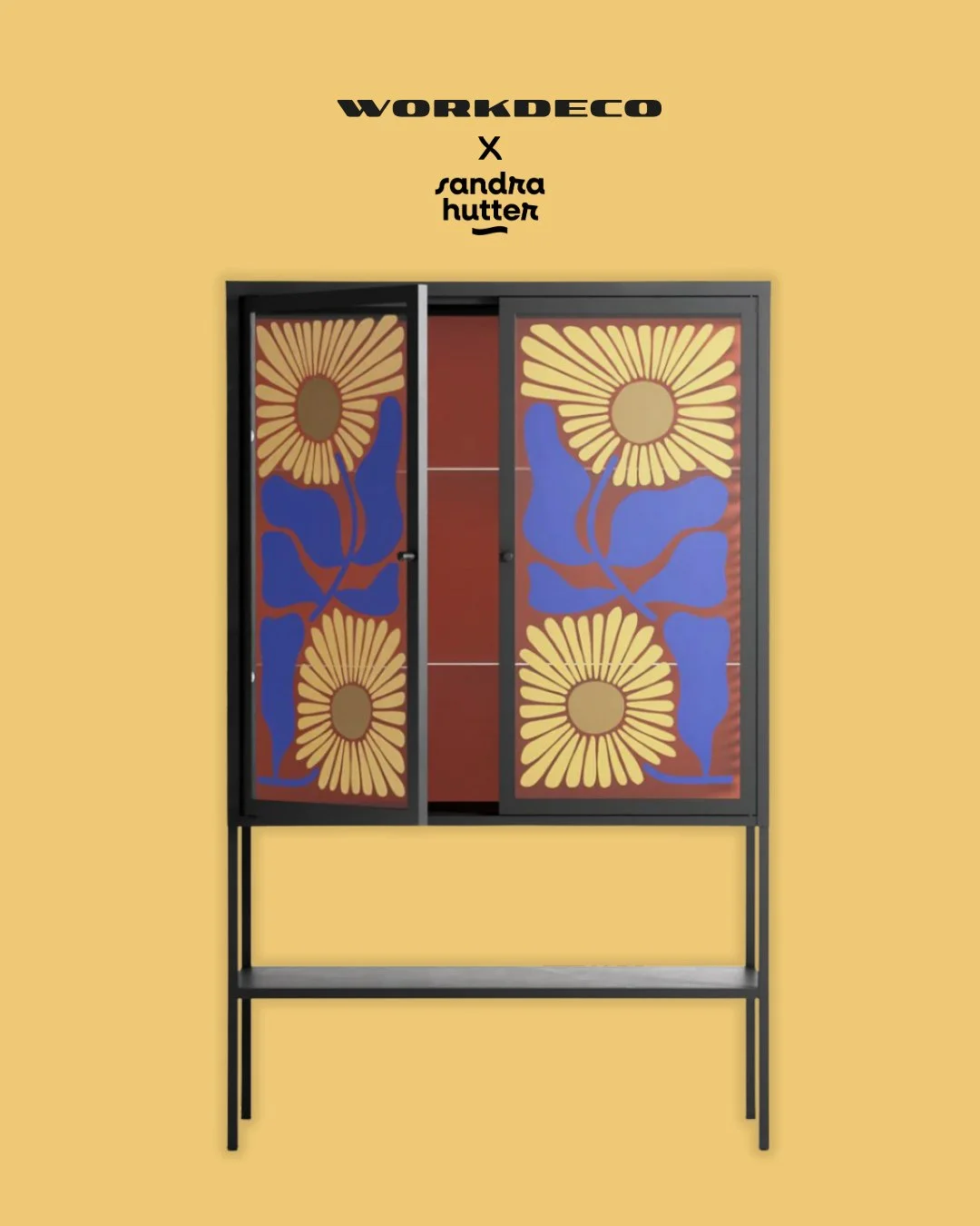 And one more from this collaboration 🌼⁠
⁠
This is Sunflowers &mdash; printed on one of @workdeco&rsquo;s cabinets.⁠
⁠
This one is definitely more of a statement piece. I like how a pattern like this can completely change the feel of a room when it&r