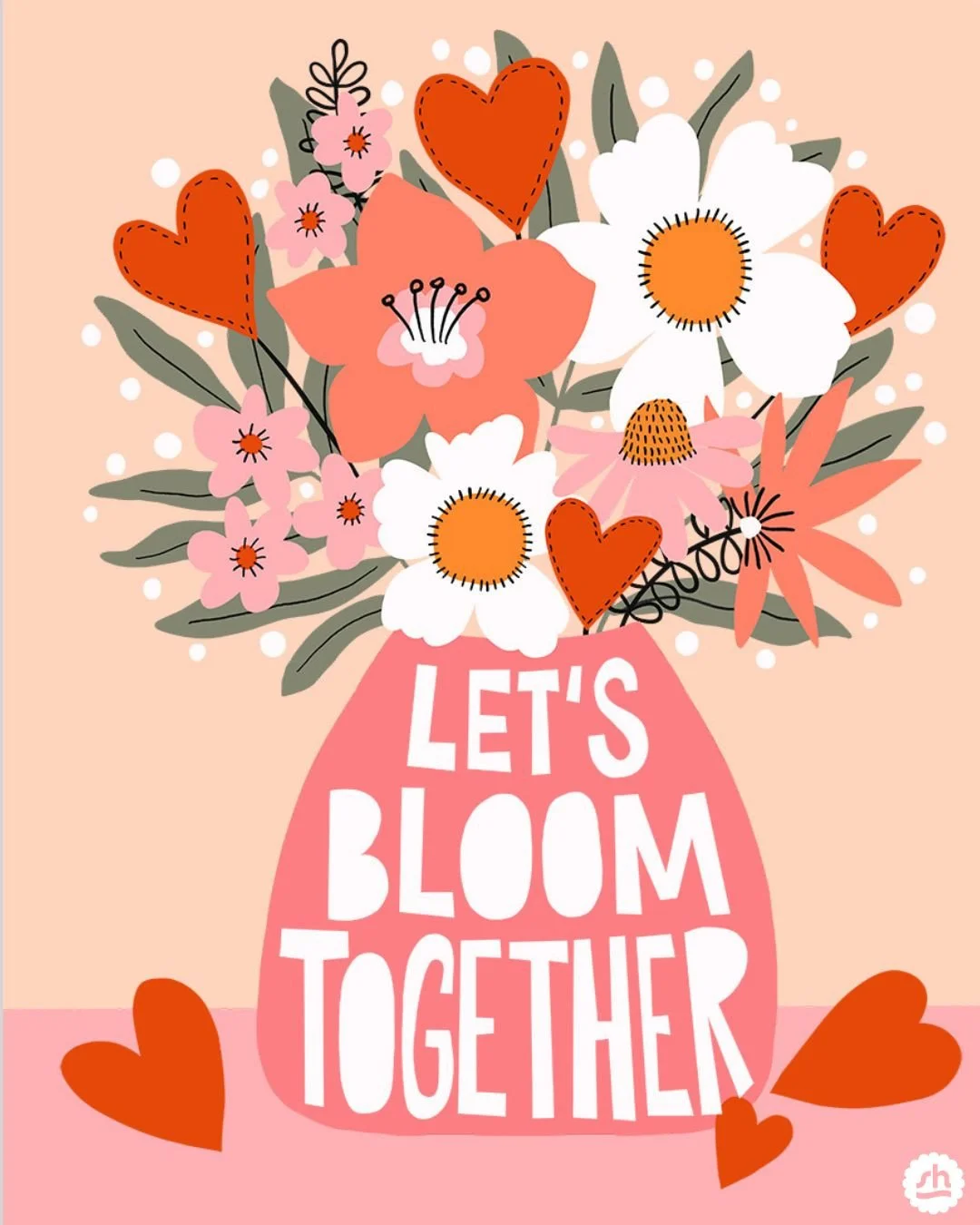 Another piece from my Floral Love collection⁠
⁠
I created this one with the quote &ldquo;Let&rsquo;s Bloom Together&rdquo; and thought it would be cute for many different occasions &mdash; friendship, encouragement, spring, Valentine&rsquo;s Day, or 