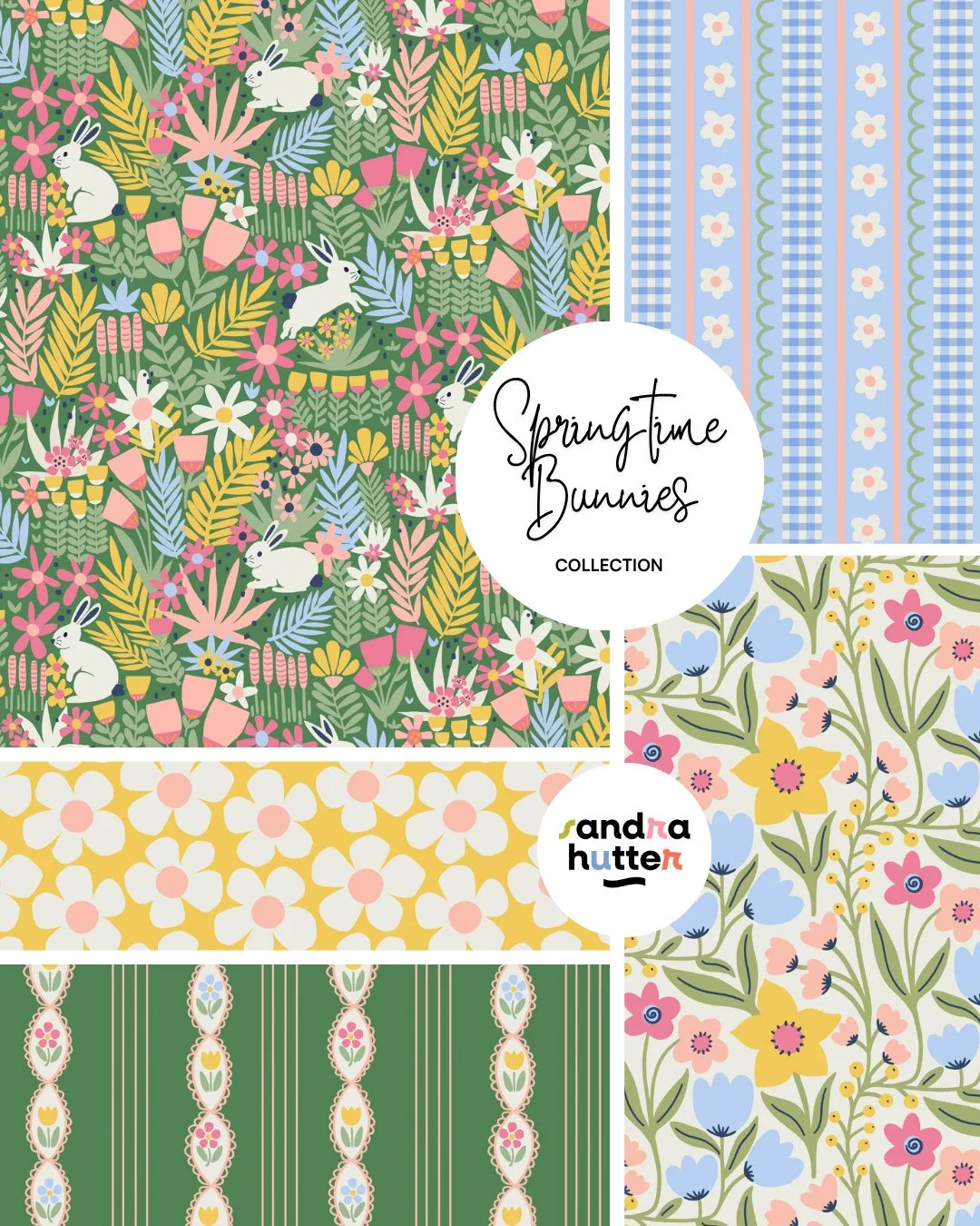 A little overview of my new &ldquo;Springtime Bunnies&rdquo; collection 🌸🐇✨⁠
⁠
I know it already feels very full-on summer in many places already, but I still wanted to share this collection before moving completely into summer designs ☀️⁠
⁠
This c