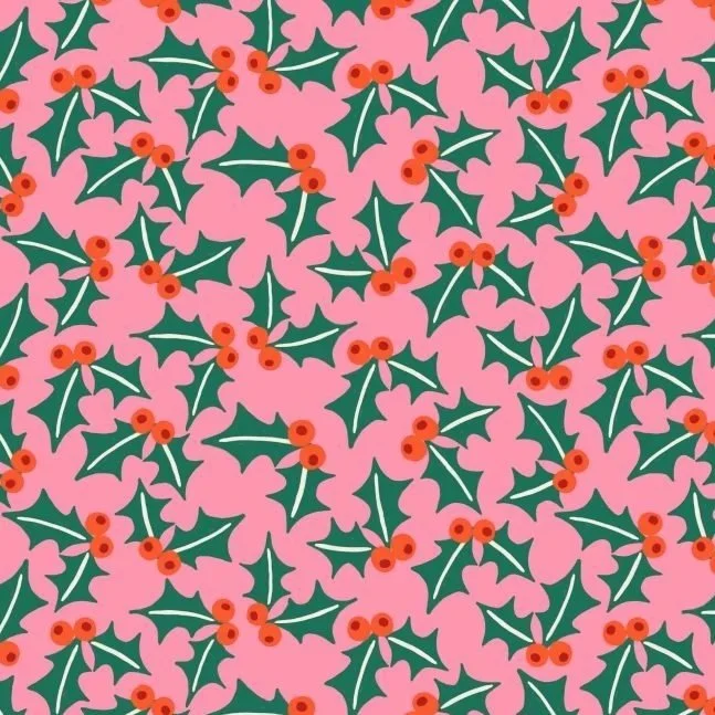jolly-and-bright-tossed-holly-leaves-and-berries-on-pink-preview.jpg