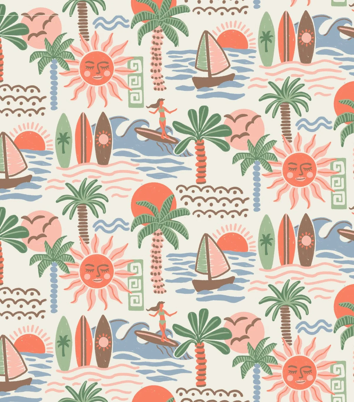 coastal-sunset-surf-scene-palm-trees-boats-and-retro-beach