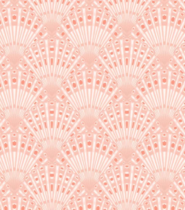 Coastal Shells Blush Pink Coral Seashell Fan 
