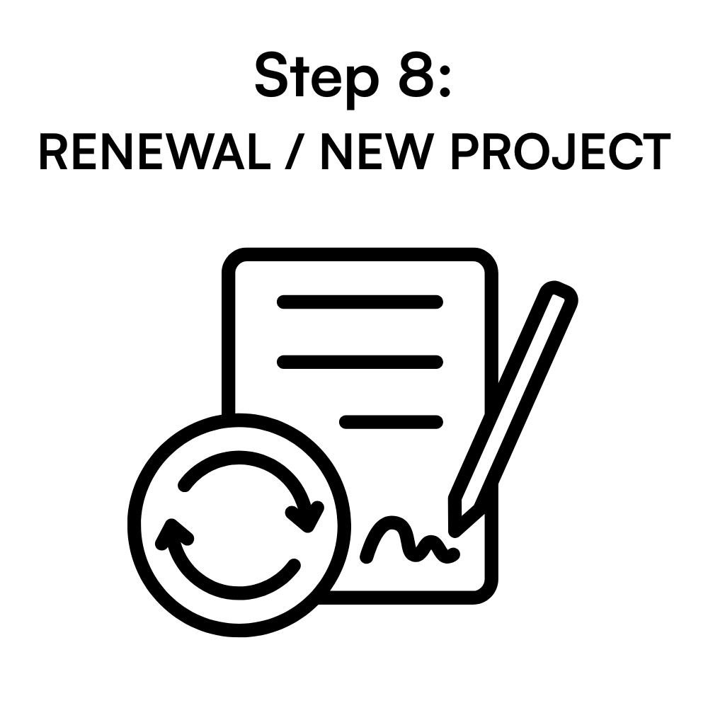 If you wish to continue using the design after the license term, we can renew. Or you can license new designs for your next product!