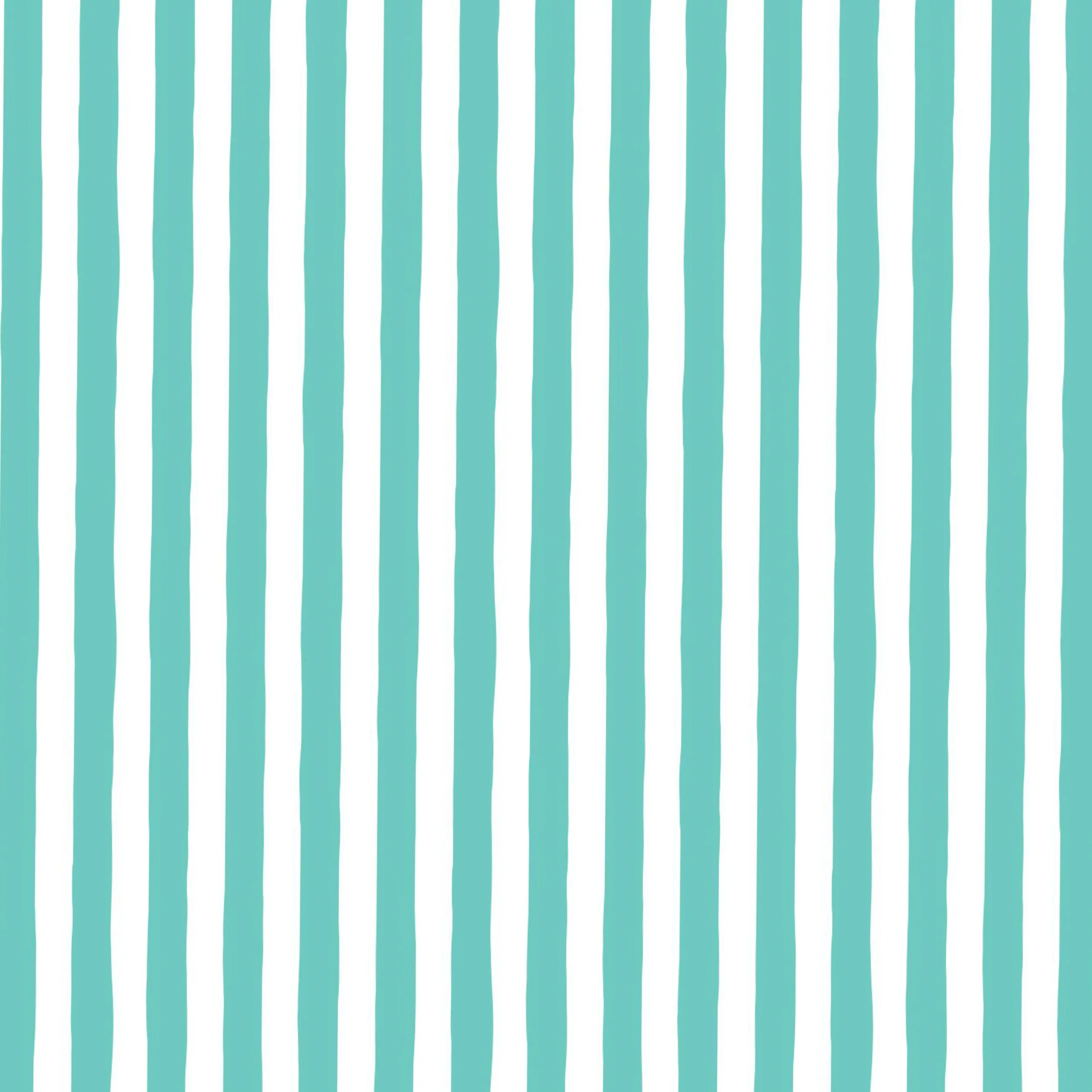 Vertical uneven / wobbly hand drawn stipes, aqua blue on white. Clean, simple, and bright aesthetic reminiscent of tropical resort linens.