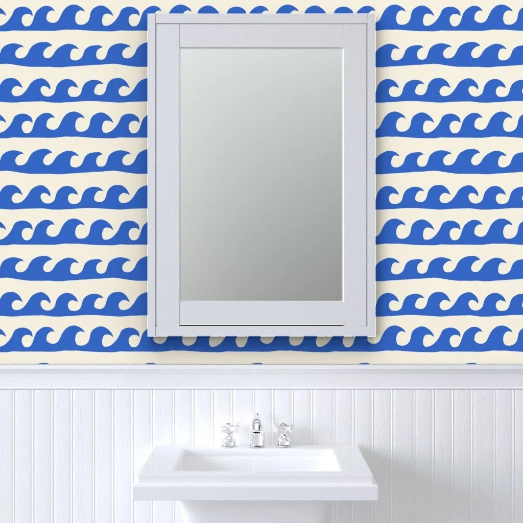 blue-waves-wallpaper-Sandra-Hutter-Ocean-City-Sunset-Surface-Pattern-Design-Collection