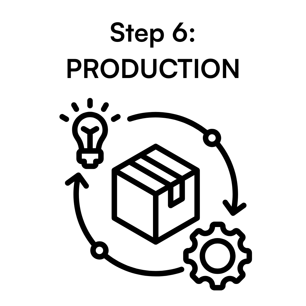 You proceed to manufacture your product with the design. I’m here to support if any adjustments are needed during sampling.