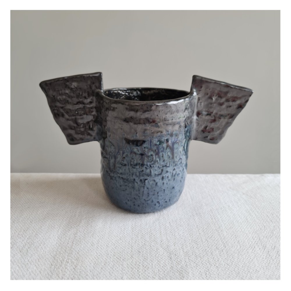 Guardian 25 blue winged vase by Harriet Ferris .JPG