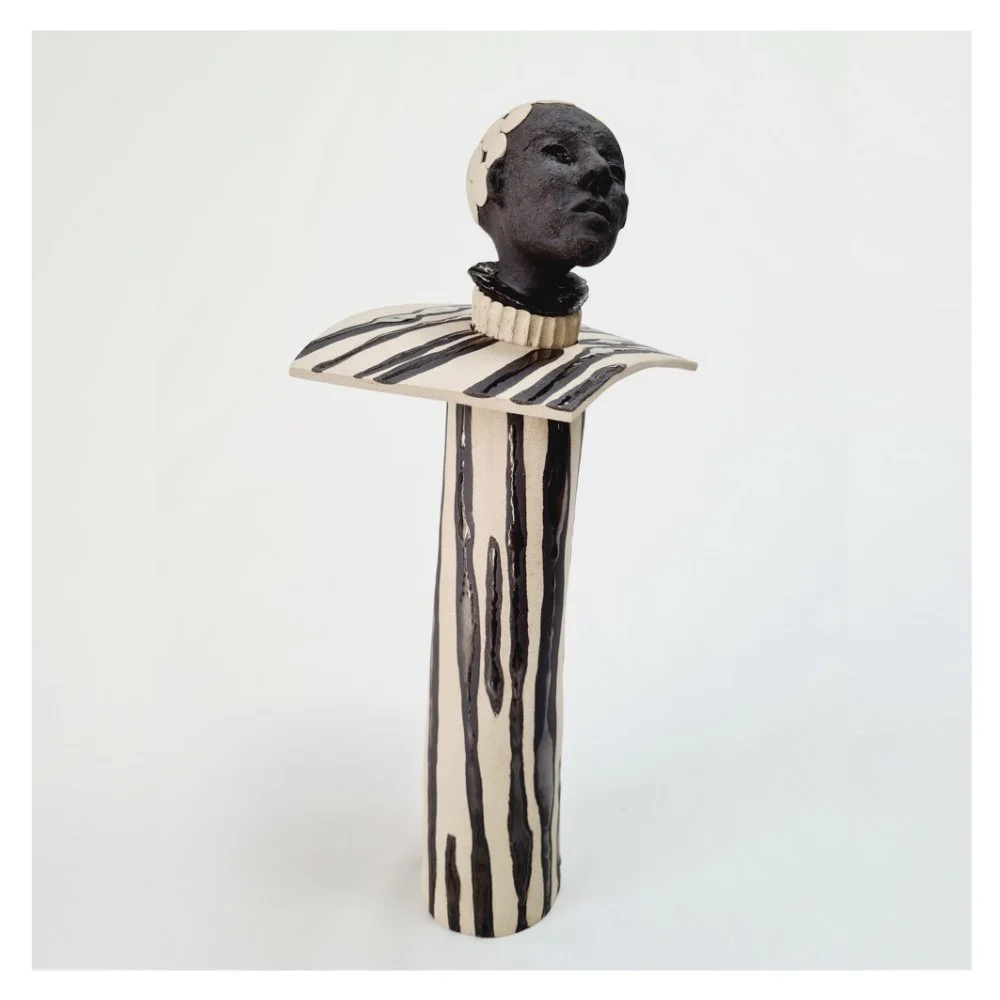 Ceramic head sculpture 2026 Harriet Ferris side.JPG