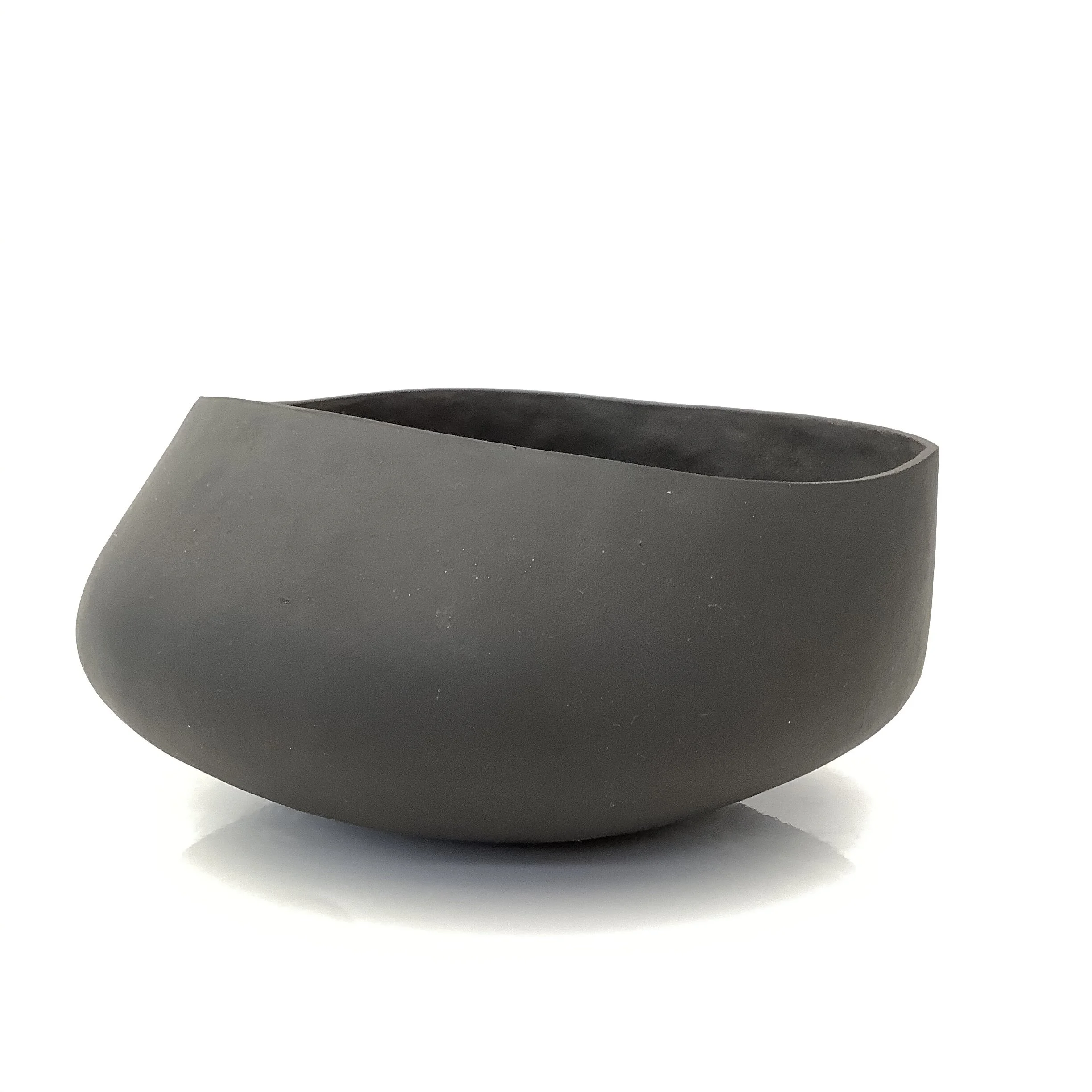 Ceramic black sculptural bowl