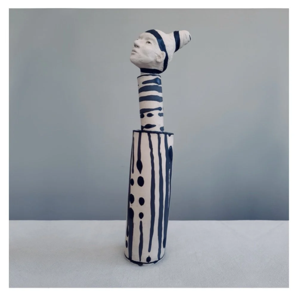 Ceramic bottle head sculpture 2026 Harriet Ferris