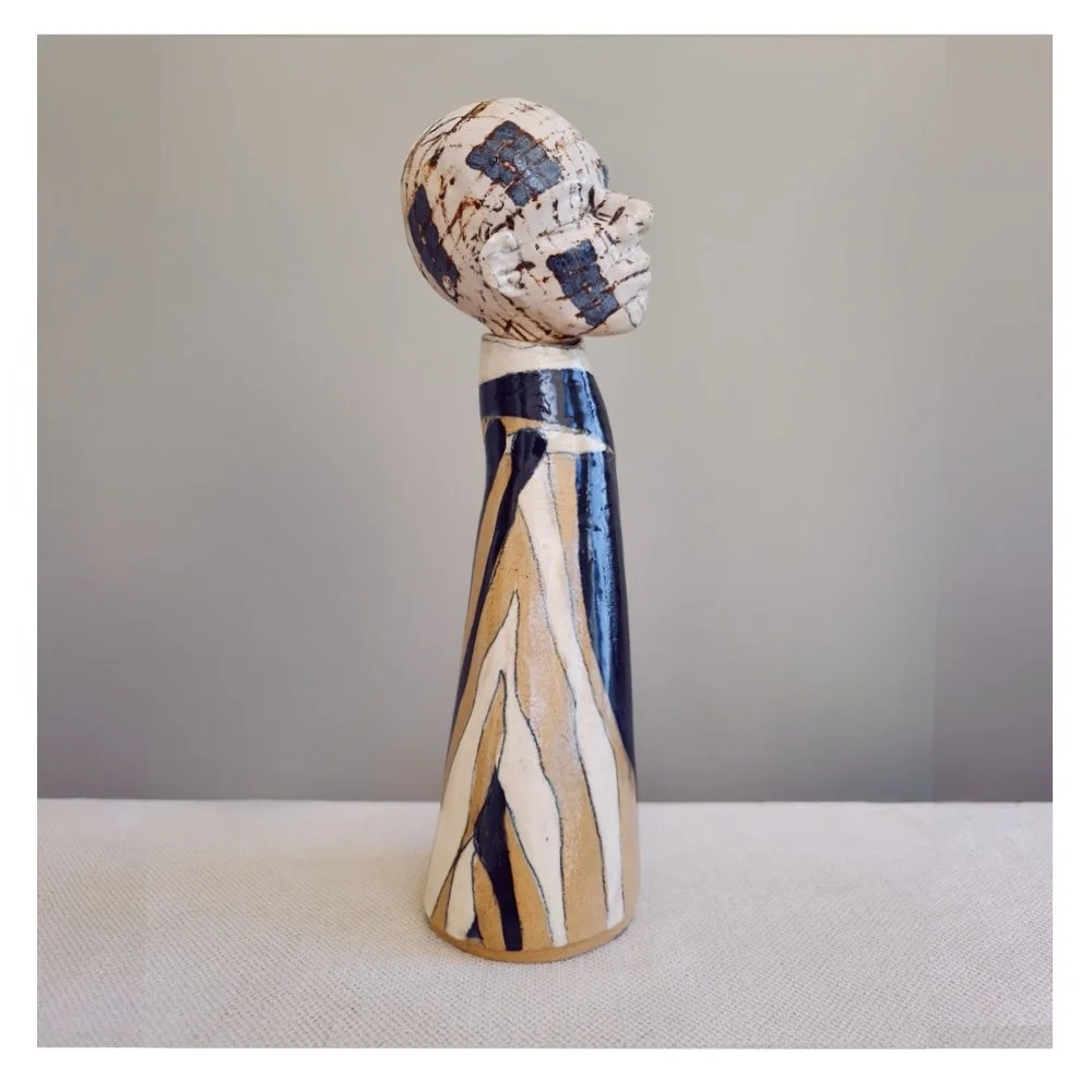 Large head stoppered ceramic bottle (RHS) Harriet Ferris.jpg
