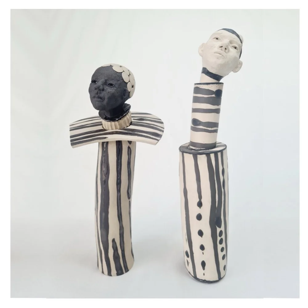 Ceramic head sculptures group 2026 Harriet Ferris .JPG