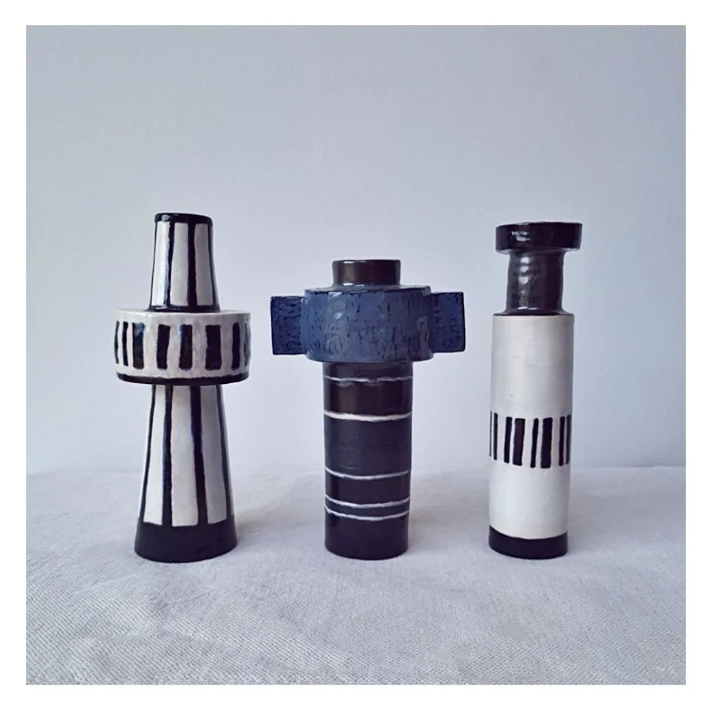 Ceramic Tower Vases by Harriet Ferris
