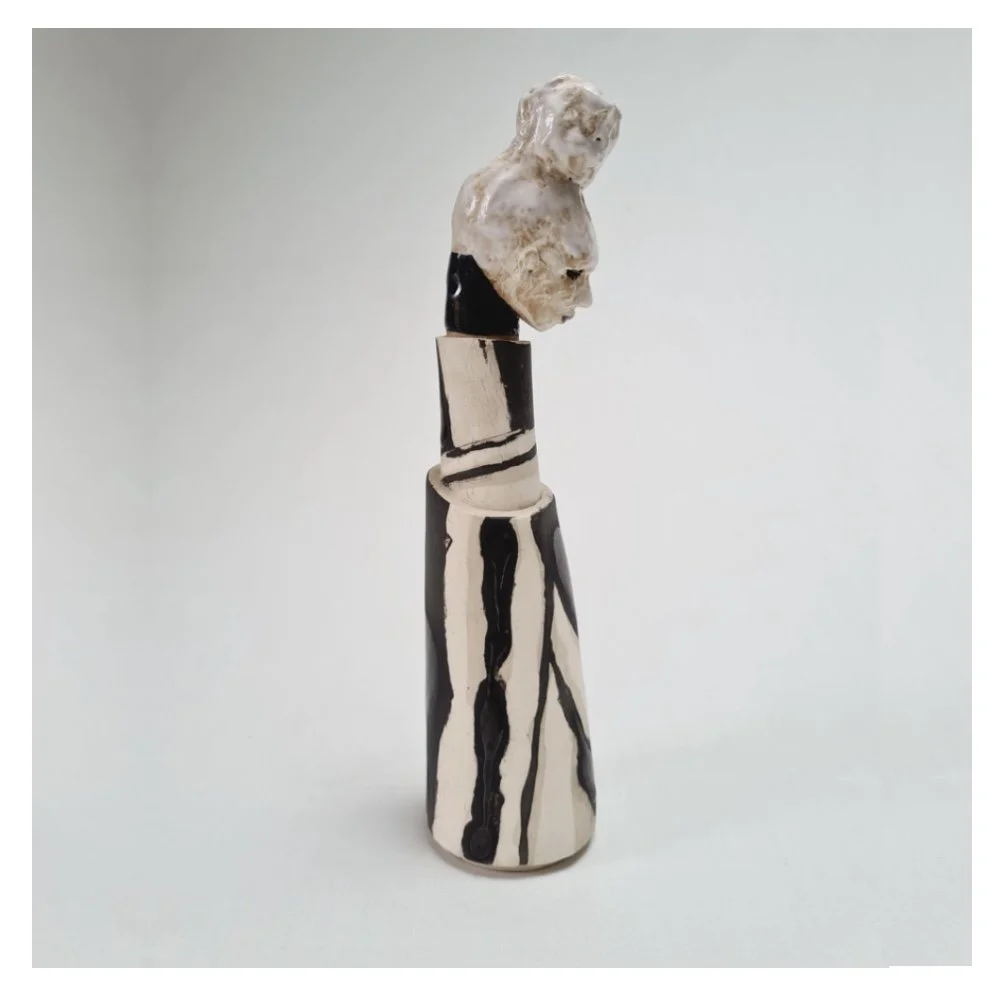 Tapered ceramic vase with stopper RHS Harriet Ferris .jpg