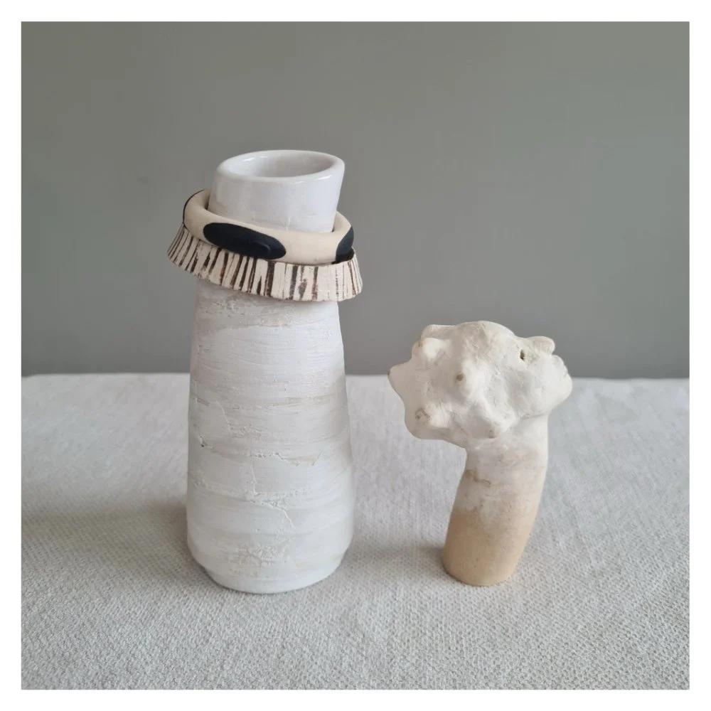Head in the clouds ceramic sculpture 2 piece