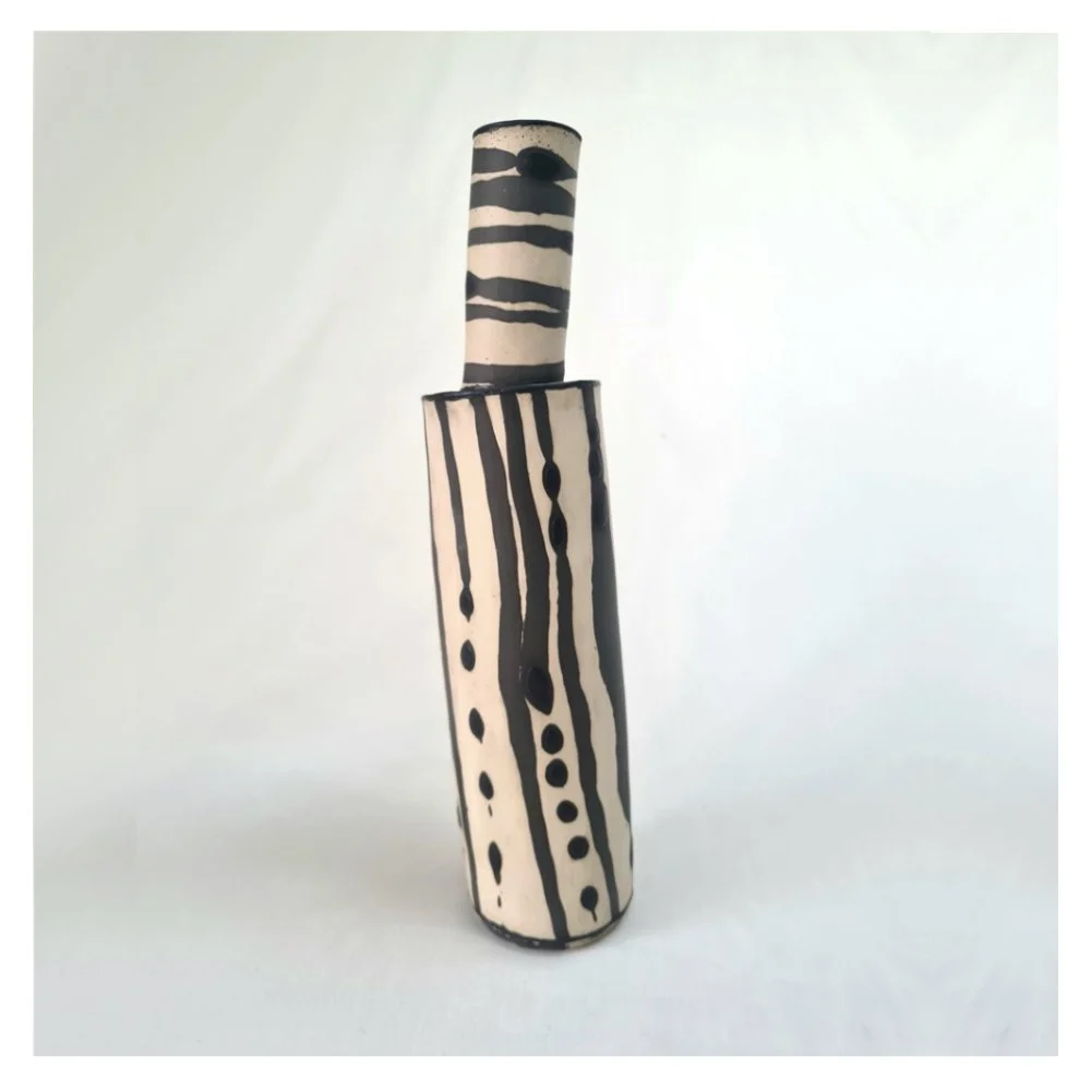 Ceramic bottle in black and white 2026 Harriet Ferris