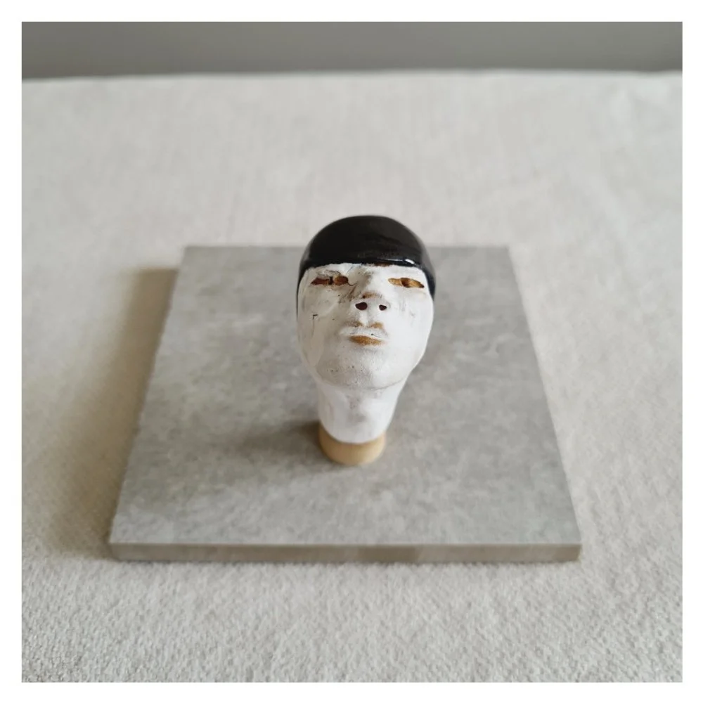 Aloof - Slender Ceramic Figurine head detail