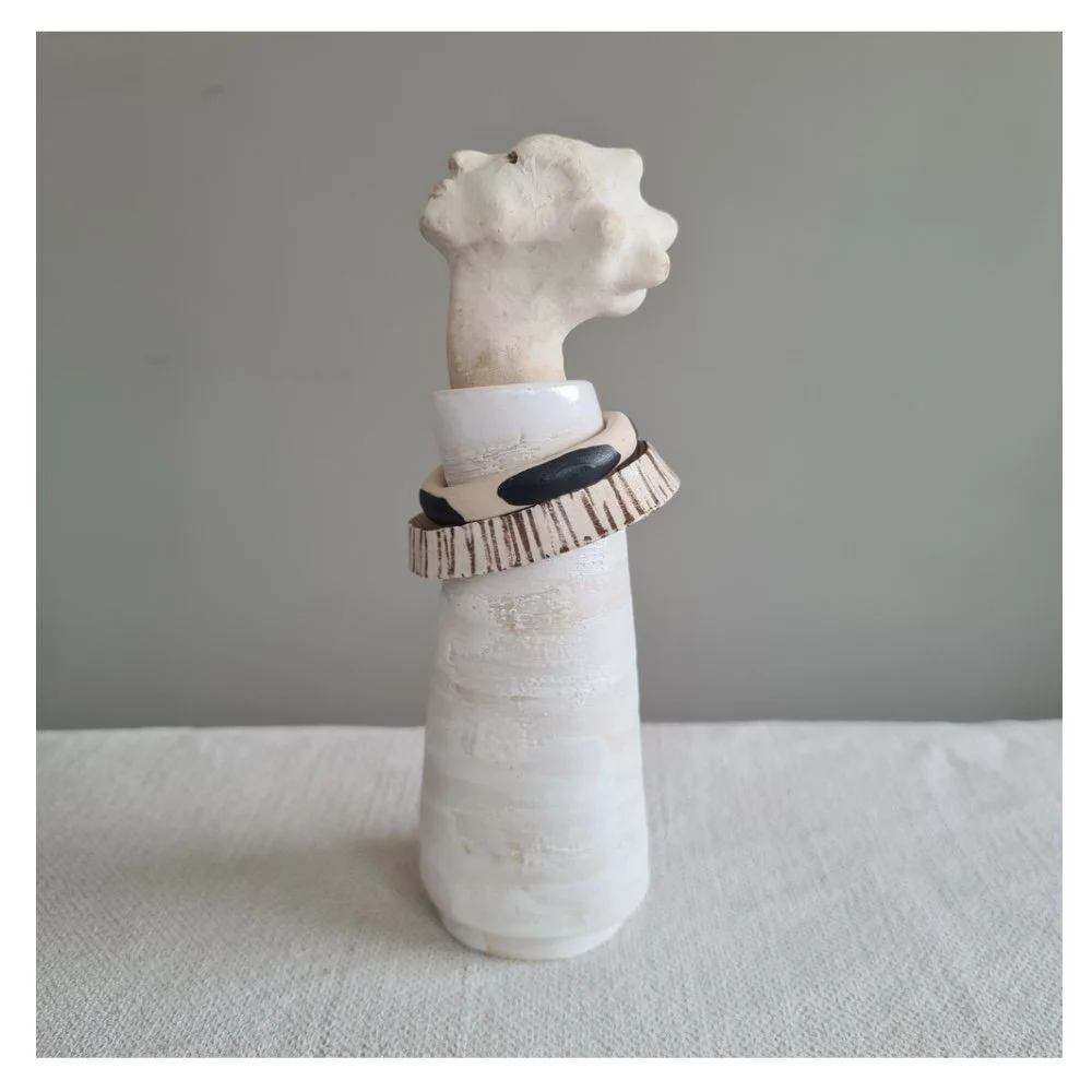Head in the clouds ceramic sculpture LHS