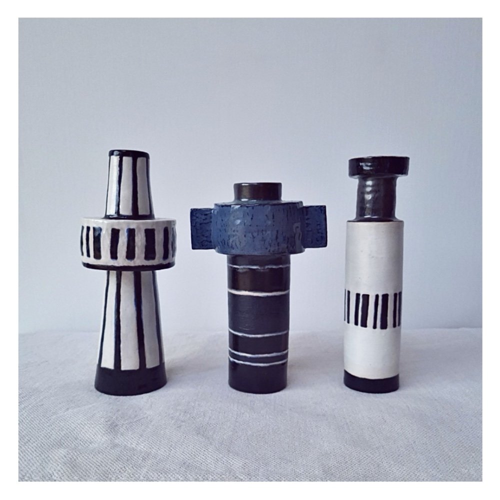 Ceramic Tower Vases by Harriet Ferris