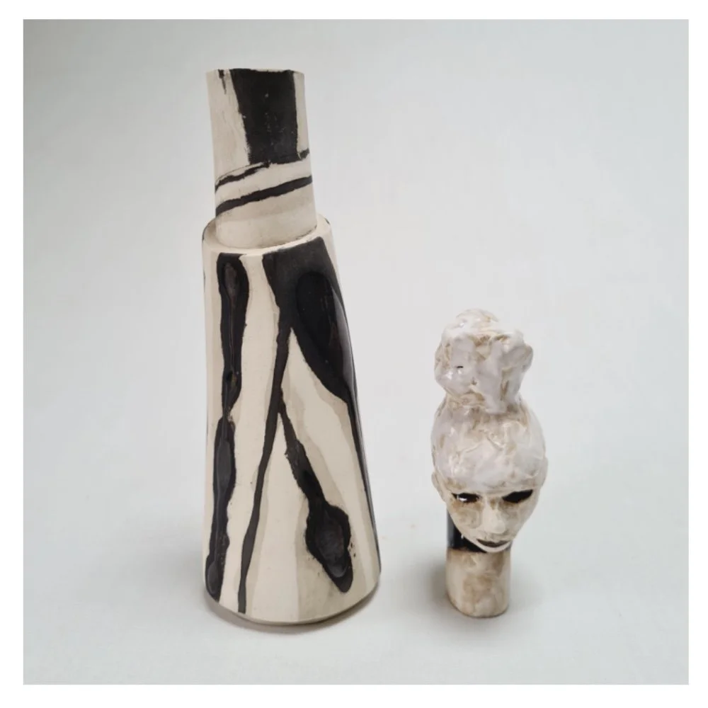 Tapered ceramic vase and stopper Harriet Ferris .jpg