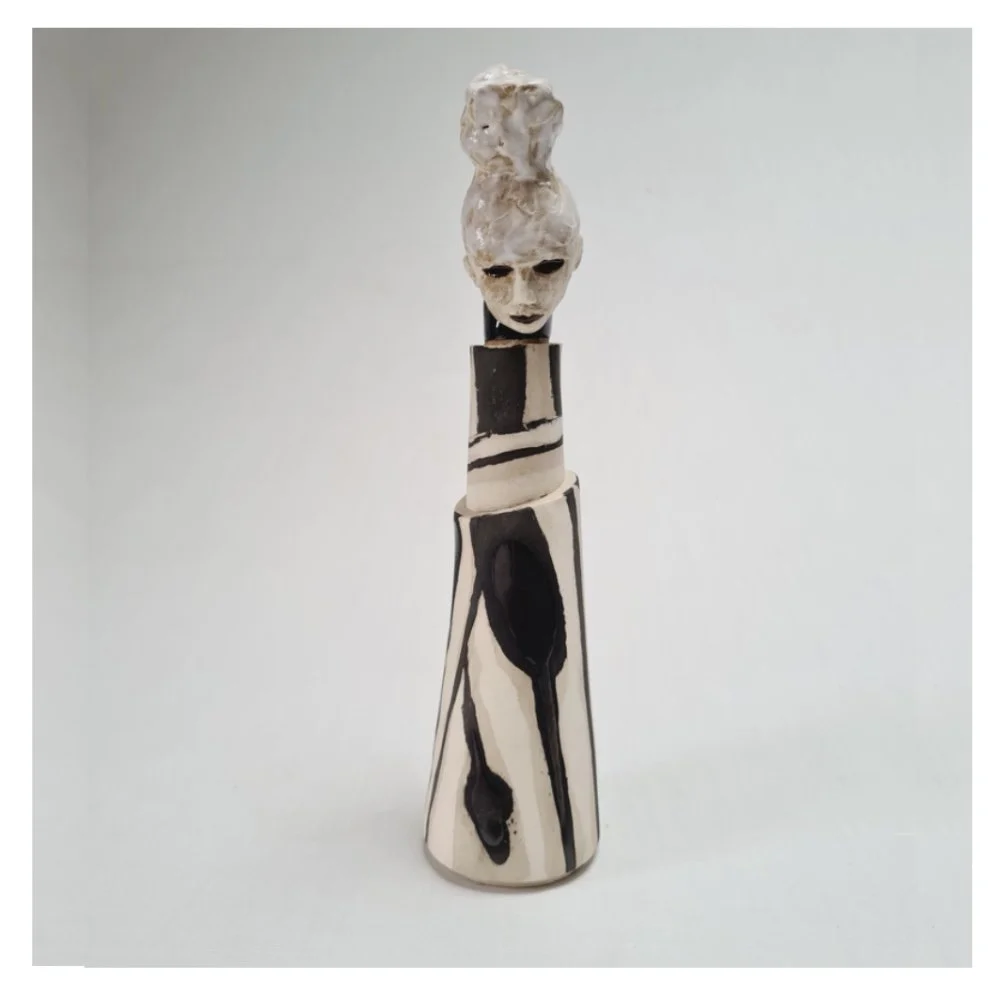 Tapered ceramic vase with stopper Harriet Ferris .jpg