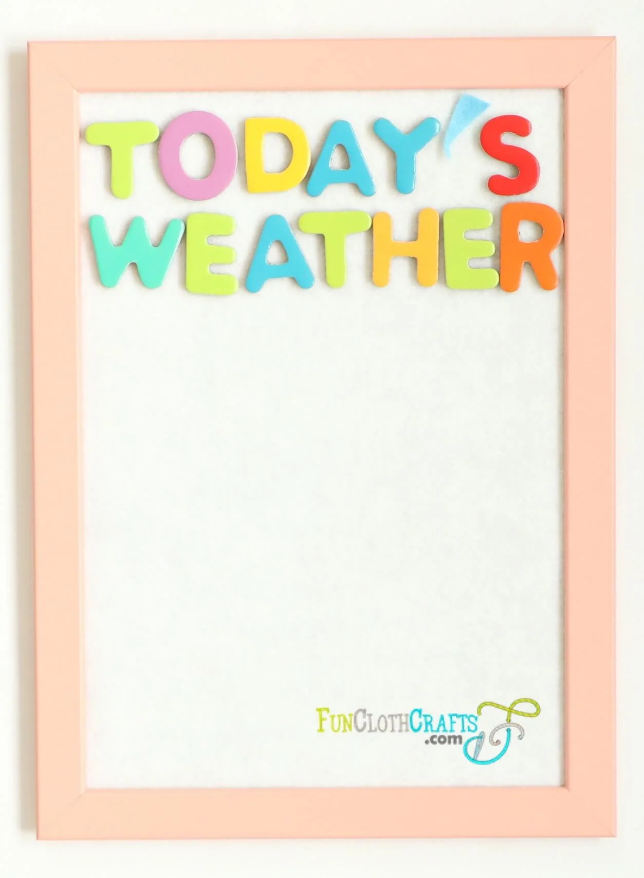 felt board with a sign today's weather