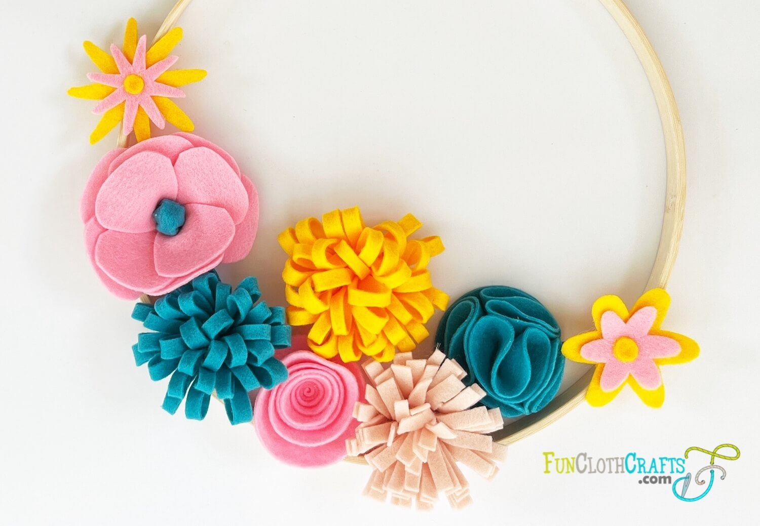 Felt Flower Embellishments for Crafts - Red White and Blue Flowers