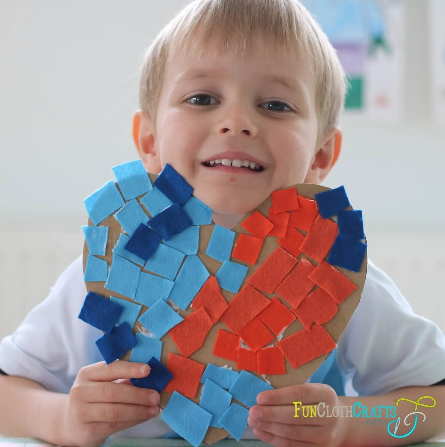 DIY Easy Cardboard Heart Covered with Felt Scraps Fun Cloth Crafts