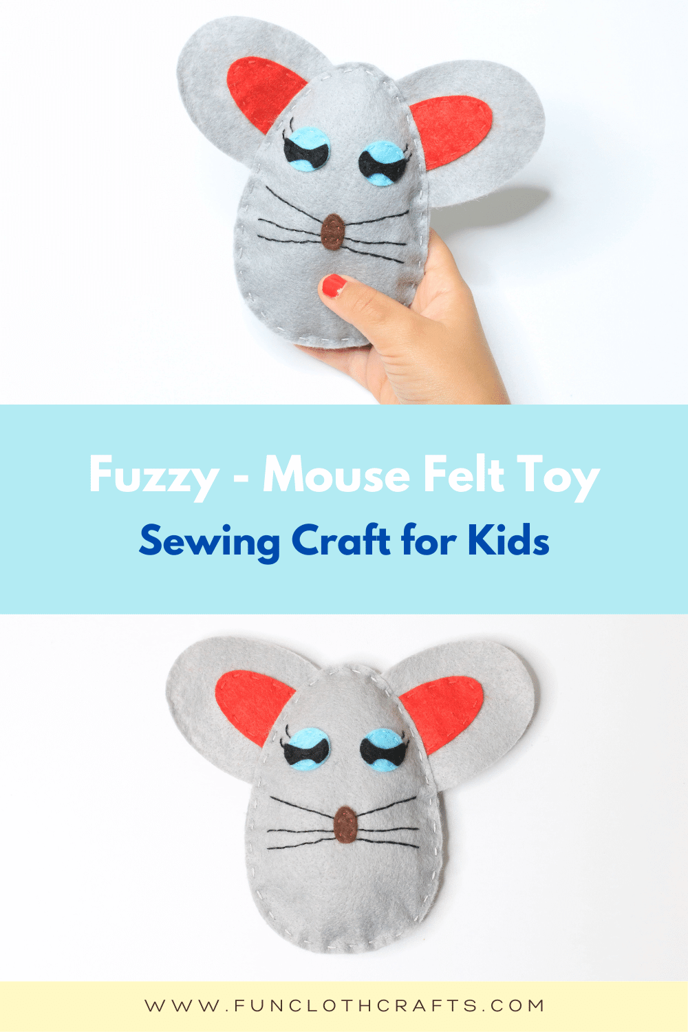 FUZZY - Mouse Felt Toy Kids’ Craft [FREE PATTERN] | Fun Cloth Crafts ...