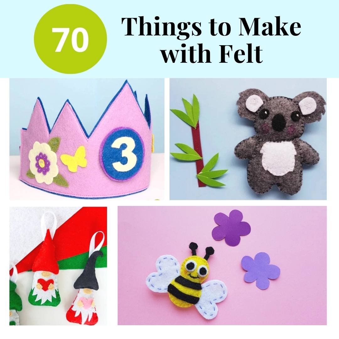 One felt sheet, endless possibilities. Have you ever thought about all the things you can make with this simple craft supply? Let your imagination run wild with these 70 fun and easy felt projects! 
Psst: These are all 💯% 🆓 

https://www.funclothcr