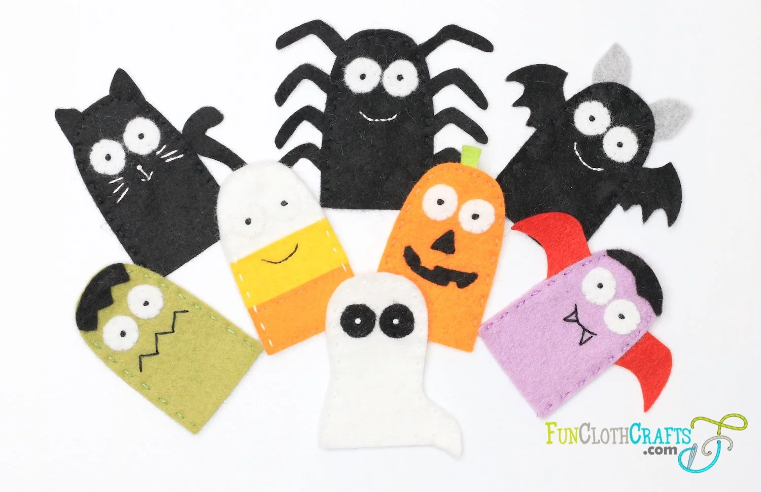DIY Halloween Finger Puppets&mdash;Free Patterns!

Adorable, spooky, and free! Download 8 different puppet patterns (pumpkin, bat, ghost &amp; more). Perfect for storytelling, class fun, or trick-or-treat playtime.

https://www.funclothcrafts.com/all